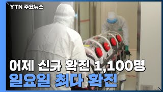 일요일 최다 확진...어제 신규 확진 1,100명 / YTN