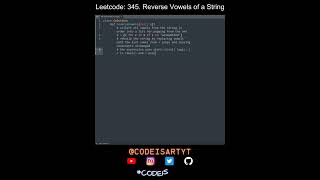 Leetcode 345. Reverse Vowels of a String in Python | Python Leetcode | Python Coding Tutorial | ASMR