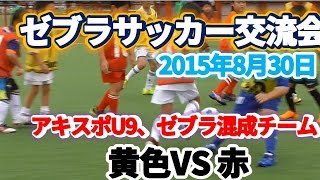 【ゼブラサッカー交流会 アキスポU-9、成立ゼブラ混成チーム】黄色vs赤