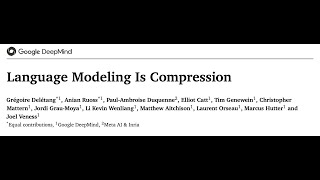 [short] Language Modeling Is Compression