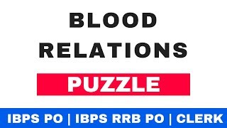 Reasoning Blood Relations Puzzle ( Seating arrangement) for IBPS PO | IBPS RRB PO | CLERK
