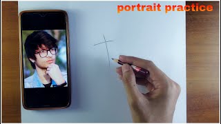 How to do practice free hand portraits for beginners😍 ||  how to draw free hand outline 🔥