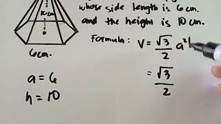 Learn how to calculate the volume of a regular hexagonal pyramid in this quick tutorial! 📐 #math