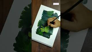 Monstera leaves painting with Acrylic Colours #monstera #plants #shorts