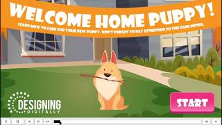 ELearning example - Game based interaction on puppy care