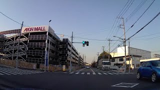 桜見納め！？さがみ野・国道246方面からイオンモール座間店立体駐車場への道のり (HD)