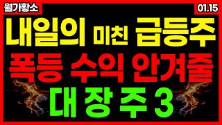 내일은 이 3종목으로 폭등 수익 노려보세요! 미국의 조선에 이은 해운업 제재 발표!! 해운 조선 유리기판 로봇 관련주!! 1월 15일 급등예상 #월가황소