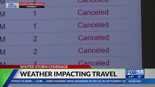 Tracking cancellations and delays as snow impacts travel at Blue Grass Airport