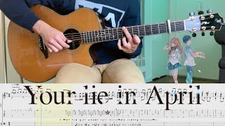 Hikaru Nara by Goose House (Your Lie in April OST) - Fingerstyle Guitar • TAB
