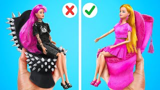 EXTREME GOOD VS BAD DOLL ROOM MAKEOVER || Cute Miniature Crafts and Tiny DIY Ideas by 123 GO!
