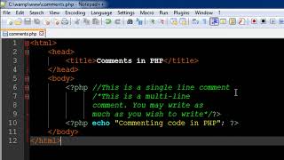 PHP & MySQL Tutorial 5 Comments in PHP YouTube