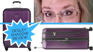 huge purple DELSEY Helium Shadow suitcase REVIEW + how I packed and destroyed a suitcase!