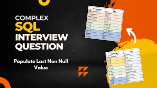 Complex SQL Interview Question | Populate Last Non Null Value | Window Functions