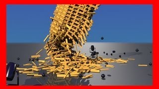 KEVA planks tower collapse simulation - Blender Bullet Physics Engine