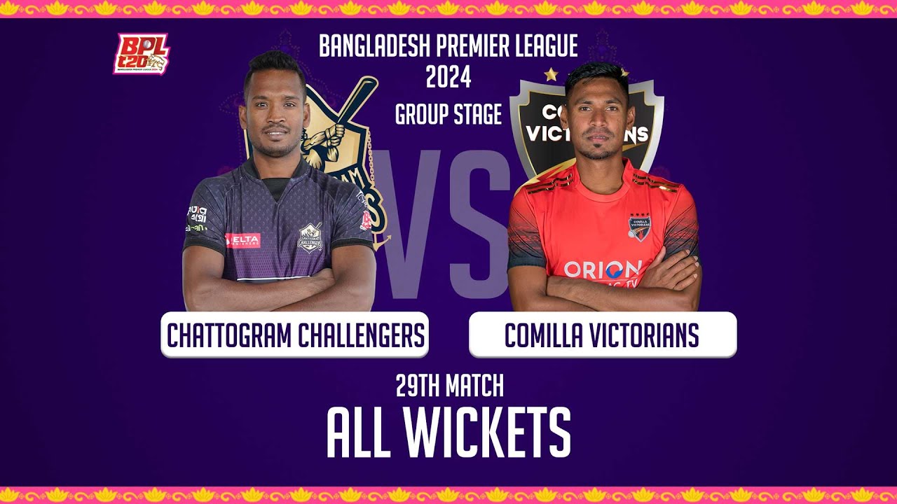 All Wickets || Chattogram Challengers Vs Comilla Victorians || 30th ...