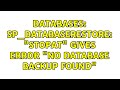 Databases: sp_databaserestore: 