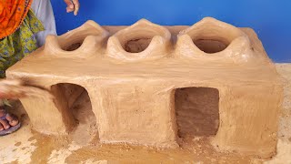 How to make mud clay oven for outdoor cooking | 3 in 1