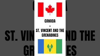 CANADA + ST. VINCENT AND THE GRENADINES FLAGS