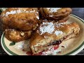 Deep fried peanut butter and jelly sandwiches