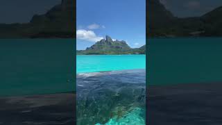 FS Bora Bora 💦☀️ Overwater Bungalow with pool and view of Mt. Otemanu #goals #borabora #fourseasons