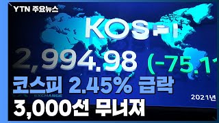 코스피 2.45% 급락...3,000선 무너져 / YTN