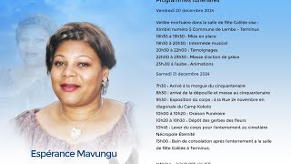 L'inhumation de maman Espérance Mavungu