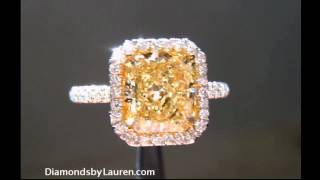 2.12ct Natural Yellow Radiant Cut diamond set into Micro Pave ring r5425