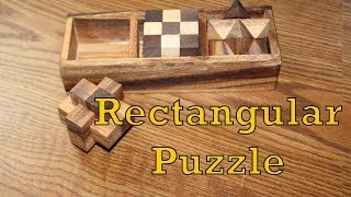 Six Piece Rectangular Puzzle (Burr Puzzle or Wooden Cross)