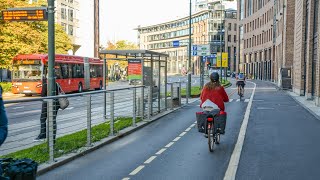 European Route E18 Protected Bike Lane (Oslo, Norway - September 2023)