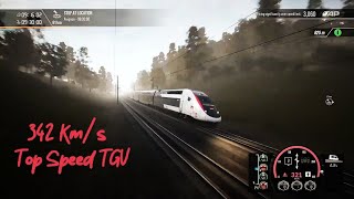 TSW2 | TGV Super Speed Run | Top Speed 342 Km/s | Long Distance Covered