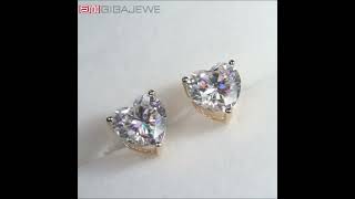 GIGAJEWE moissanite d color heart earrings 2ct beautiful#moissanitejewelry#moissanite