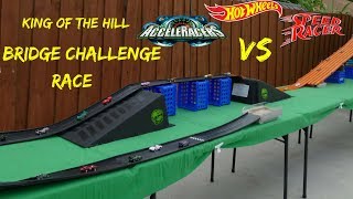 Hot Wheels fat track speed racers vs acceleracers king of the hill tournament race