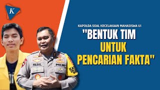 Ini Langkah Kapolda Usut Kasus Mahasiswa UI Hasya Ditabrak Pensiunan Polri