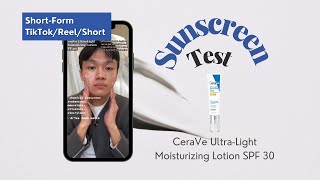 Affordable Sunscreen Test: CeraVe Ultra-Light Moisturizing Lotion SPF 30 #SHORTS