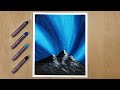 Northern Lights | Easy Oil Pastel Drawing for Beginners Step By Step