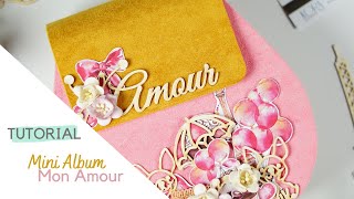 Mini Album MON AMOUR Scrapbook Tutorial  @KORAprojects