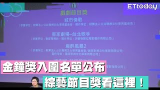 金鐘獎入圍名單公布　綜藝節目獎看這裡！