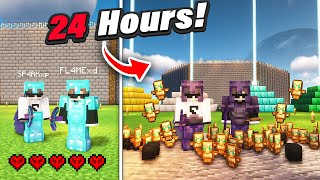 We Spent 24 Hours Getting EXTREMLY RICH in Minecraft Hardcore!