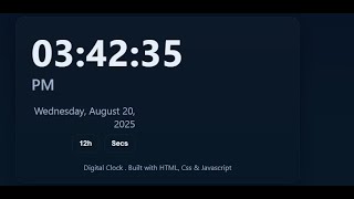 Create a Simple Digital Clock Using HTML, CSS and JavaScript