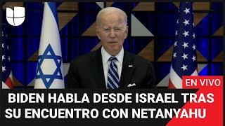 Biden habla desde Israel tras su encuentro con Netanyahu | 📌 EN VIVO