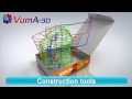 Overview of the construction tools available in VUMA3D-network