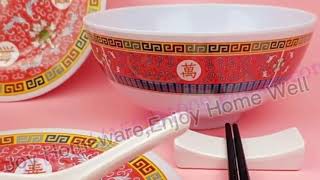 Chinese longevity plastic melamine dinnerware and serverware