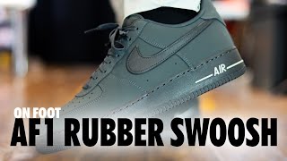 ON FOOT! Nike Air Force 1 Rubber Swoosh Anthracite Black Schopes 4K HV6223 002