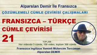 Fransızca Türkçe Çözümlemeli Cümle Çevirisi Çalışmaları - 21.Video