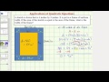 ex quadratic equation app find the width of a frame factoring