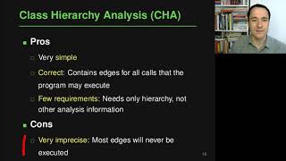 Lecture "Call Graph Analysis (Part 2, CHA and RTA)" of "Program Analysis"