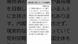 時事話 2025.02.06 「国民民主党にとっての増税」 #国民民主党 #増税方針 #自己矛盾 #政権担当能力 #日本のアメリカ化 #社会構造と増税 #貧困層の資本家への共感能力 #春日部つむぎ