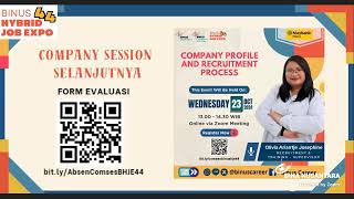 Company Session Binus Hybrid Job Expo 44 - PT. Acclivis Technologies and Solutions