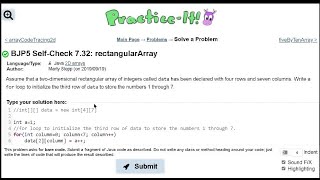Java Practice It | Self-Check 7.32: rectangularArray | arrays, 2D arrays, array basics