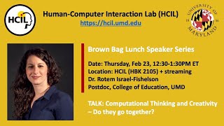 HCIL Brown Bag Speaker Series: Dr. Rotem Israel-Fishelson (February 2023)